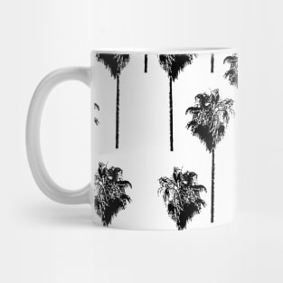 Vintage palm trees black on white Mug